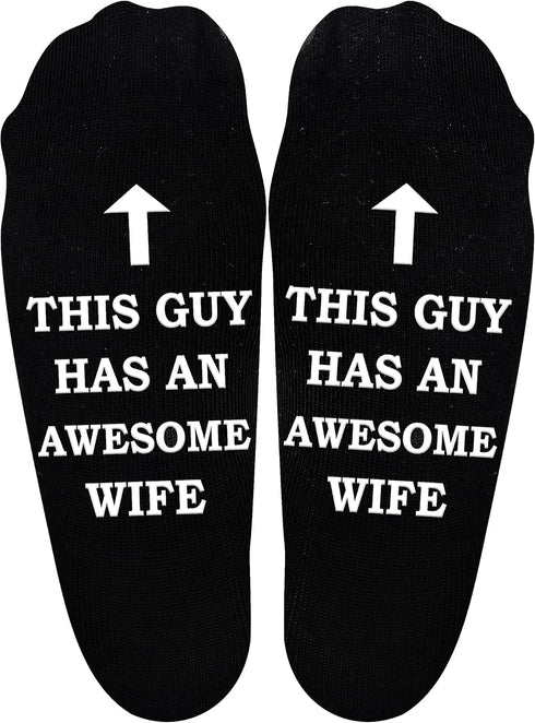 Funny black novelty socks for Husband